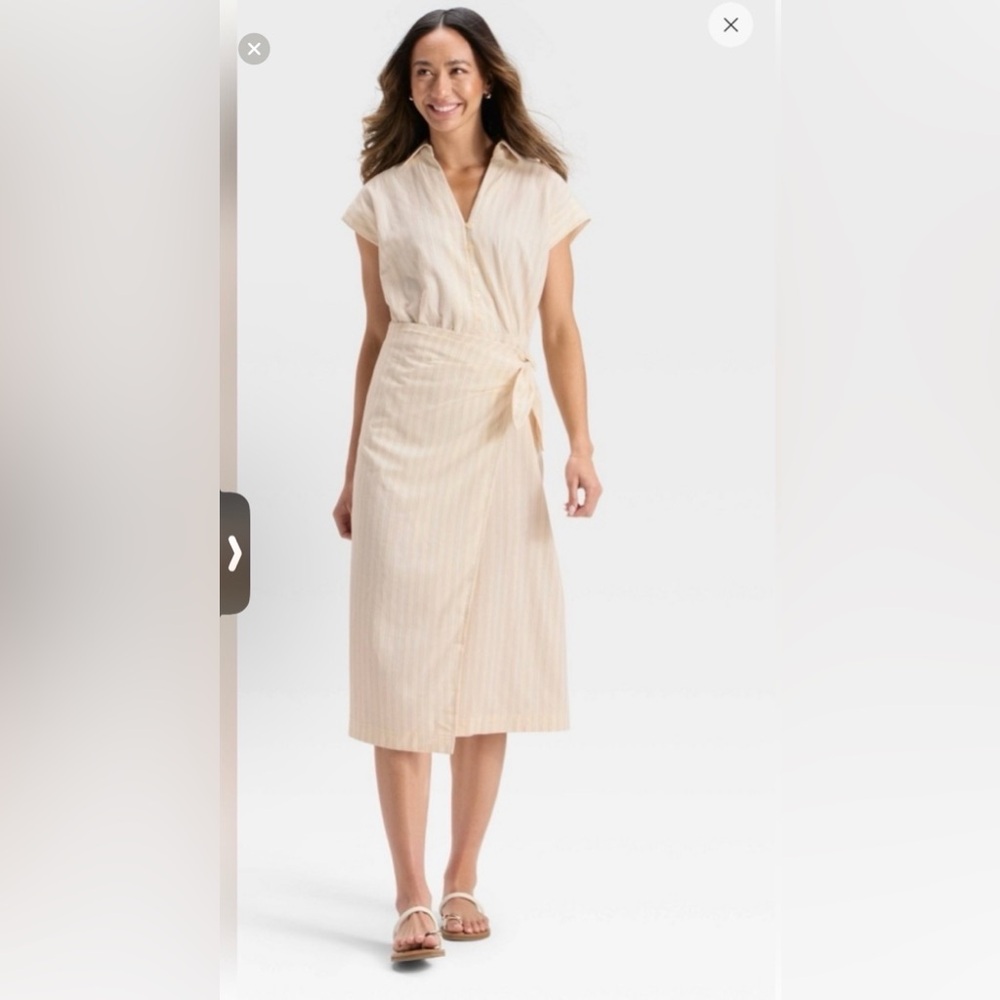 UNIVERSAL THREAD WOMANS SHORT SLEEVE WRAP WAIST MIDI DRESS XXL NWT